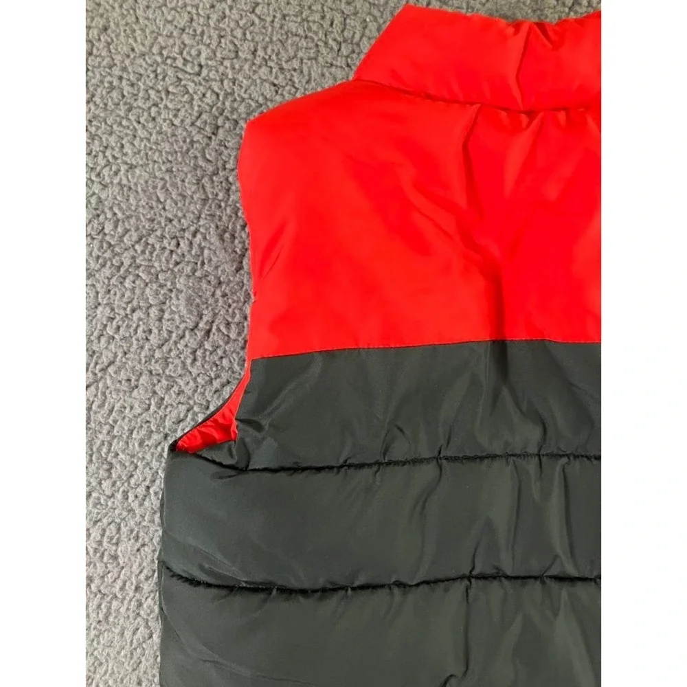 Puma Kids Red Black Colorblock Puffer Vest Size Medium